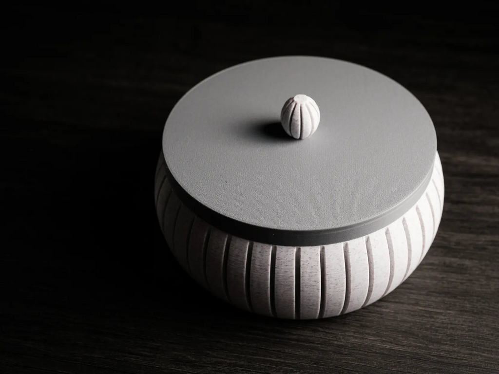 Modern Ribbed Bowl Set – 3D Printed with Sculpted Lids (Set of 2)