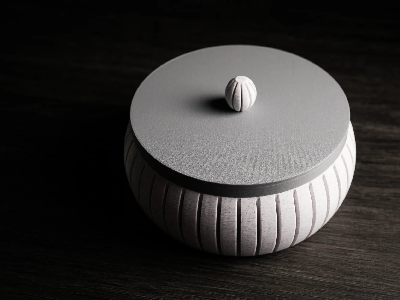 Modern Ribbed Bowl Set – 3D Printed with Sculpted Lids (Set of 2)