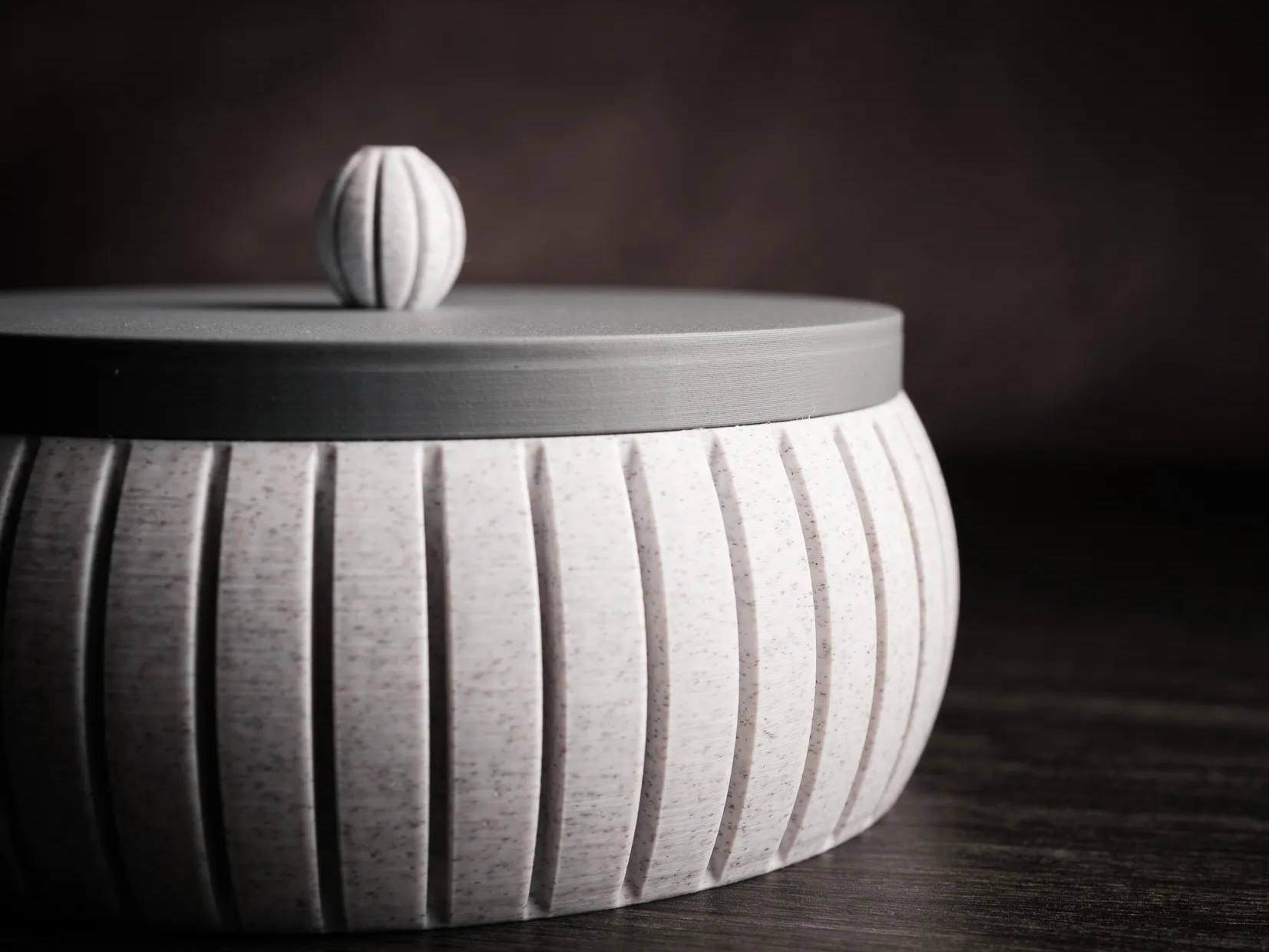 Modern Ribbed Bowl Set – 3D Printed with Sculpted Lids (Set of 2)