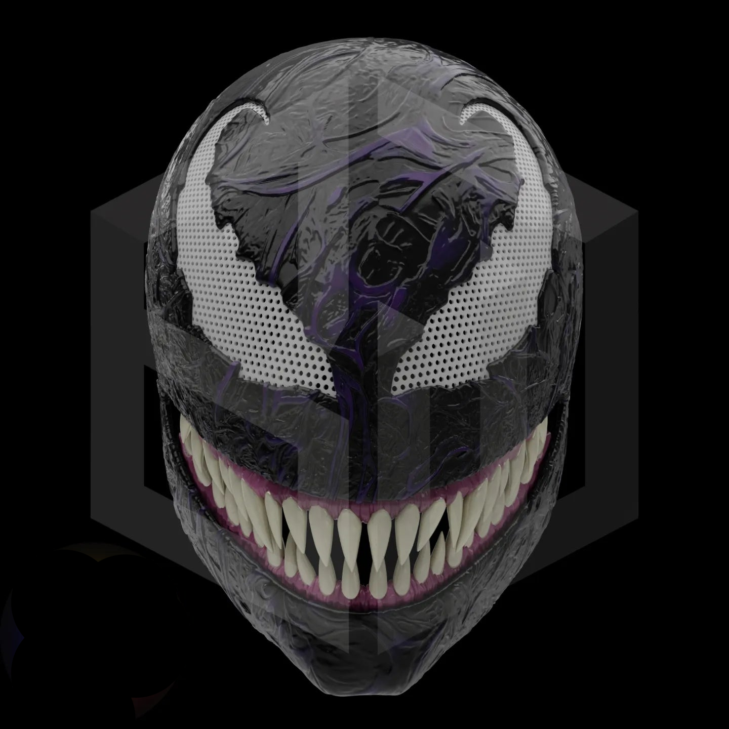 Venom Cosplay Mask – 3D Printed with Movable Jaw (Black Venom & Red Venom Editions)