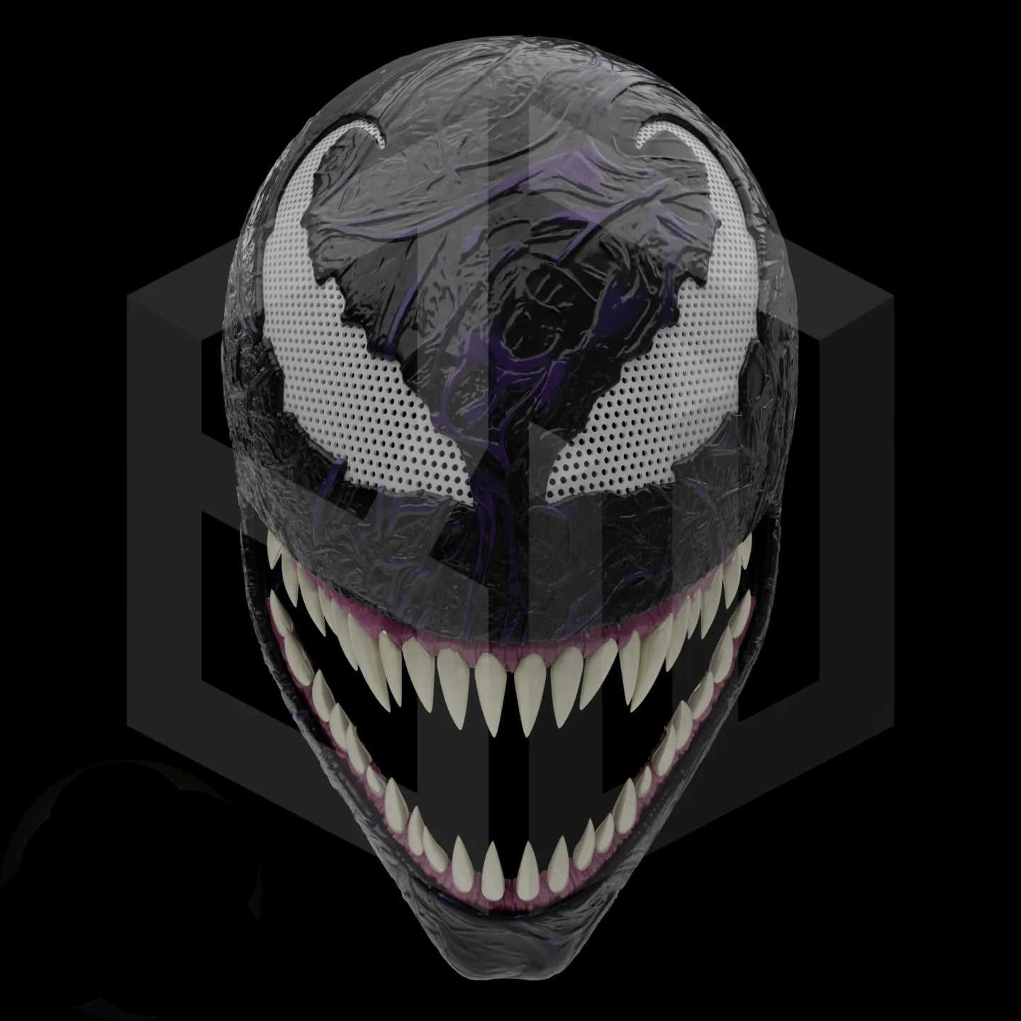 Venom Cosplay Mask – 3D Printed with Movable Jaw (Black Venom & Red Venom Editions)