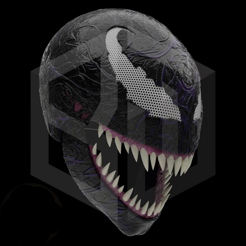 Venom Cosplay Mask – 3D Printed with Movable Jaw (Black Venom & Red Venom Editions)