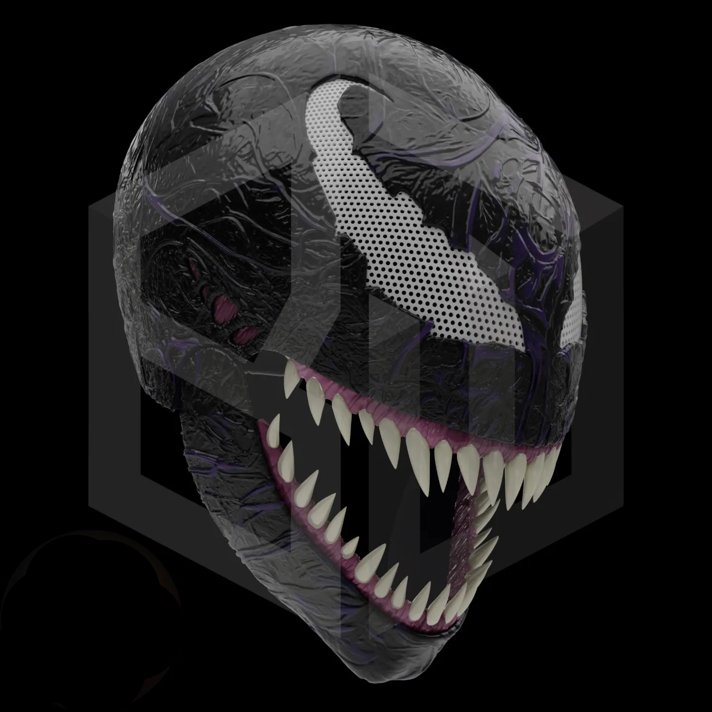 Venom Cosplay Mask – 3D Printed with Movable Jaw (Black Venom & Red Venom Editions)