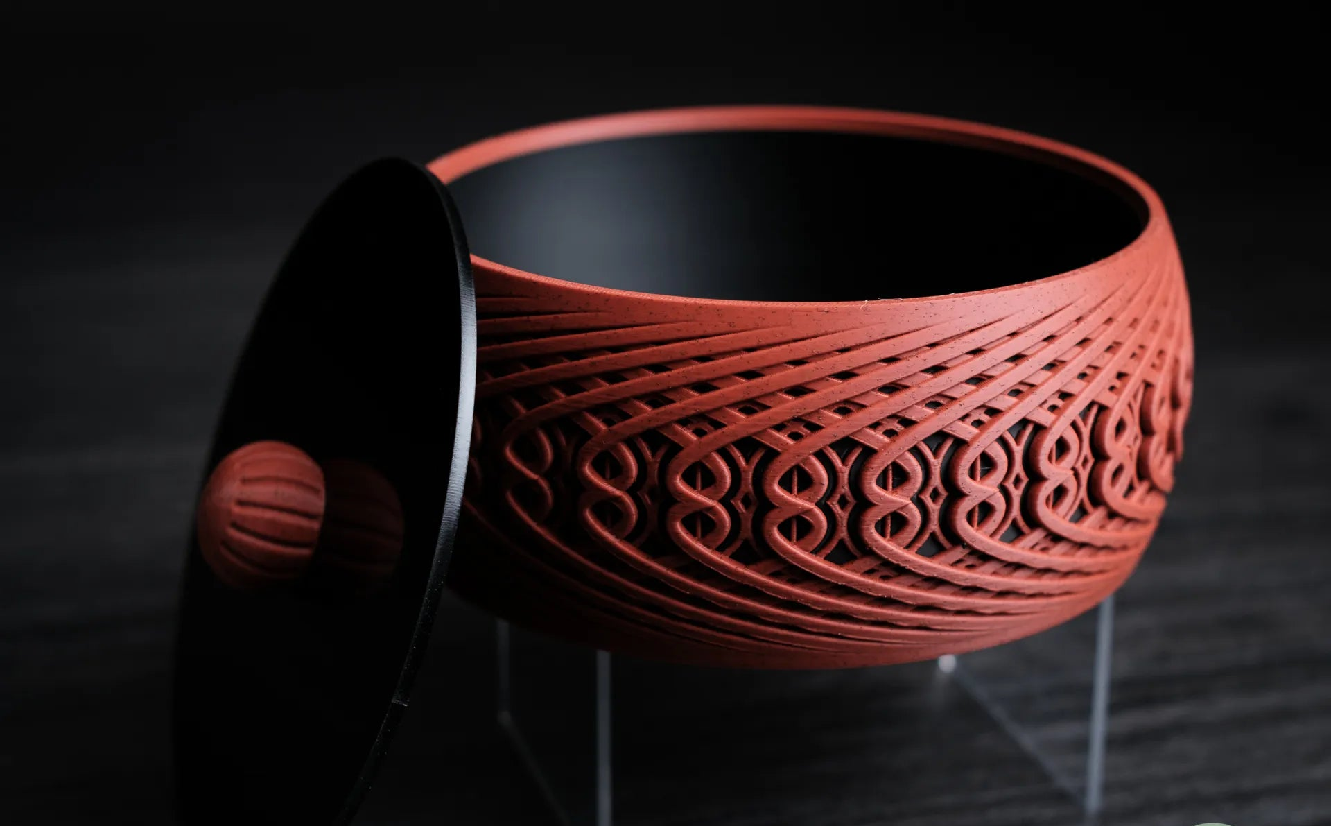Ornate Twist Lidded Bowl Set – Artisan 3D Printed Home Decor (Set of 2)