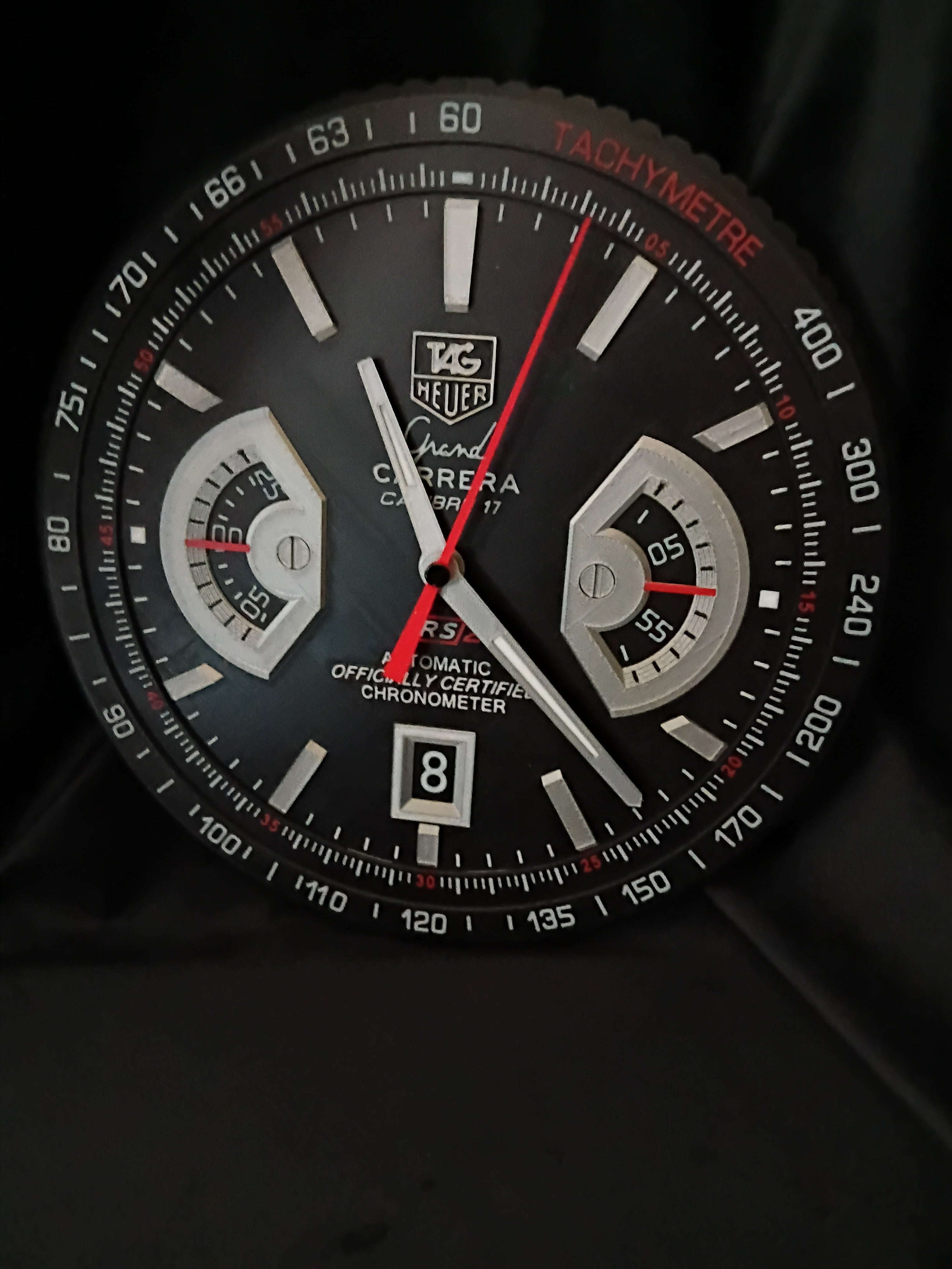 Precision Carrera-Style 3D-Printed Wall Clock