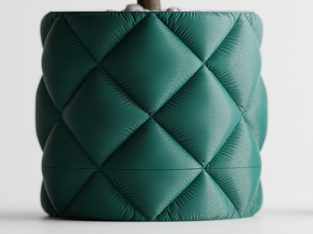 Circular Diamond Pattern Planter with Matching Drip Tray — Cushy Collection