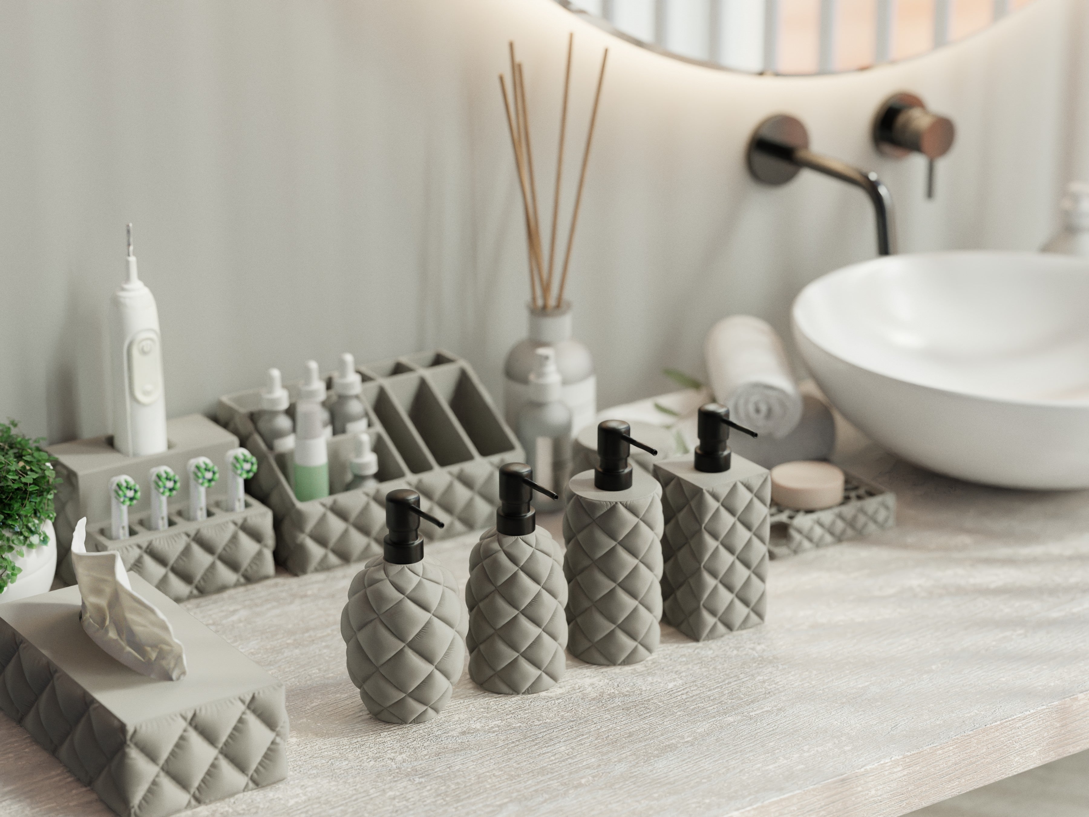 Inflated Cushy Collection – Complete Bathroom Accessories Pack