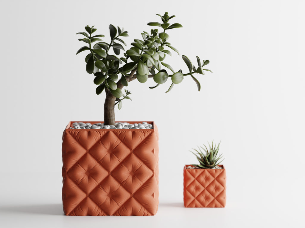 Inflated Diamond-Quilted Planter Pot – Cushy Collection (200x220mm)
