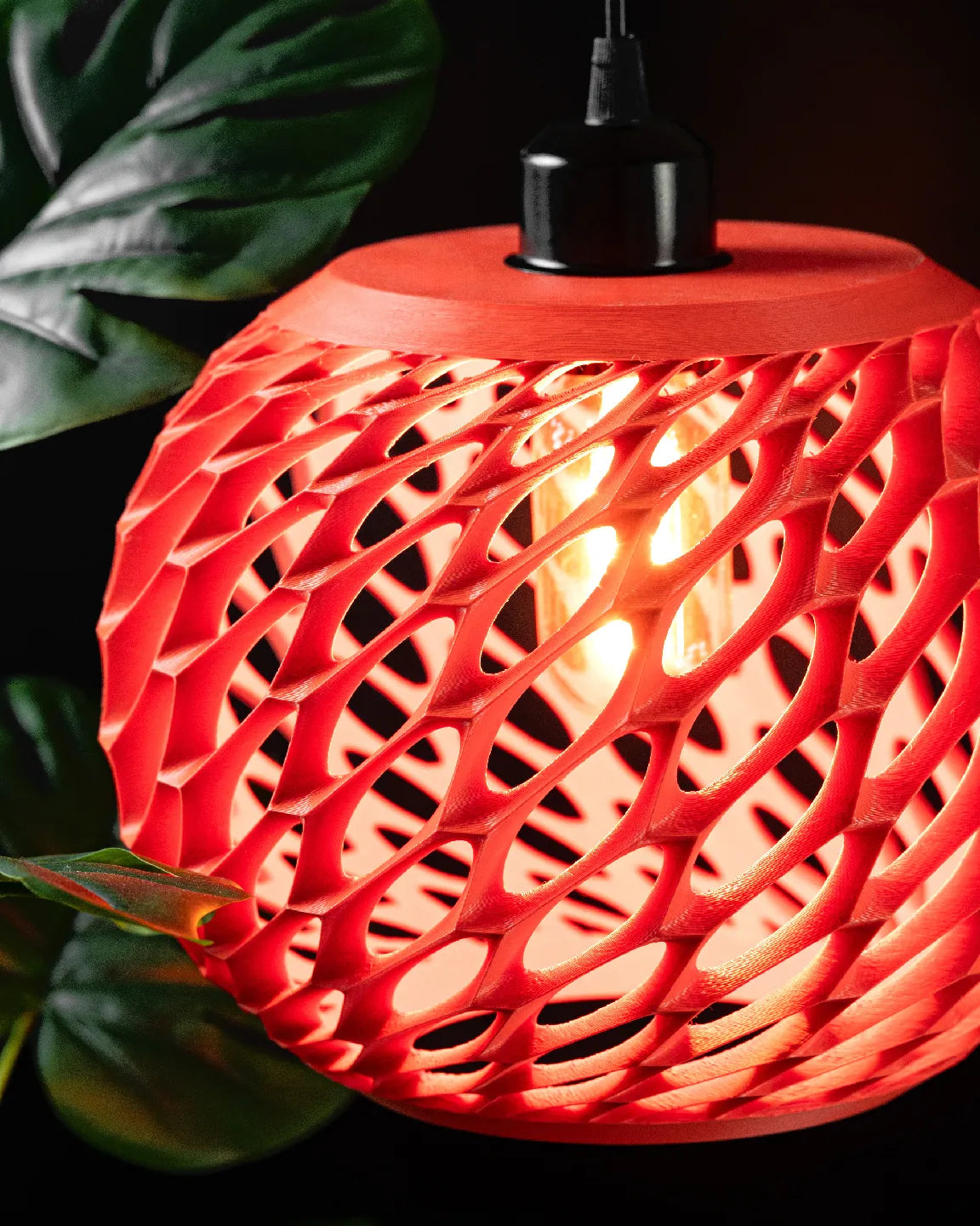 🔴 Emberlace Pendant Lamp – 3D Printed Light Shade