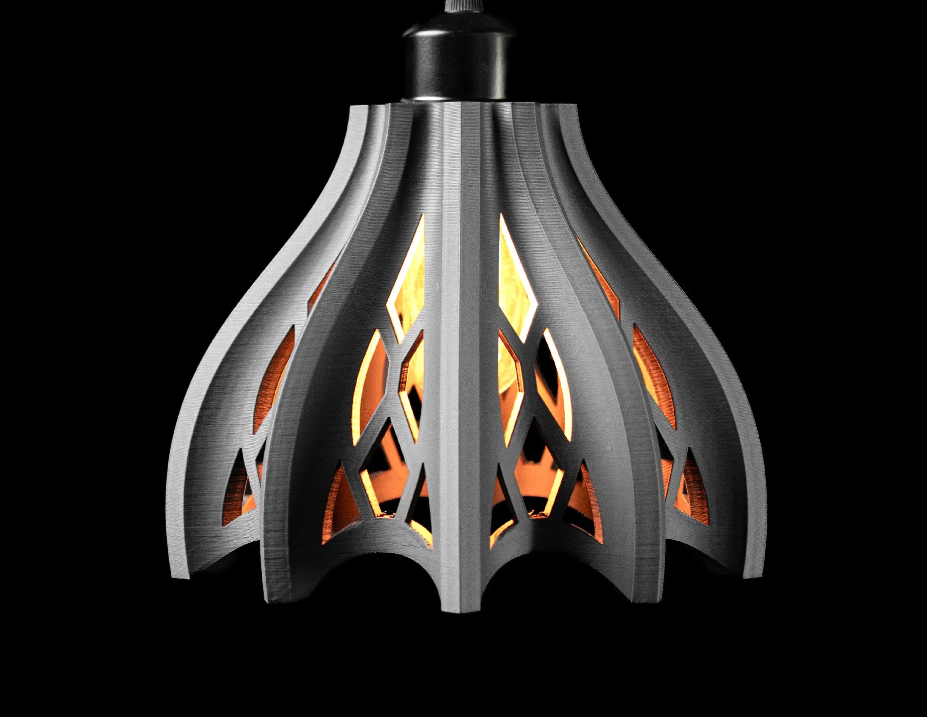 🕯️ Gothic Bloom Pendant Lamp – 3D Printed Light Shade