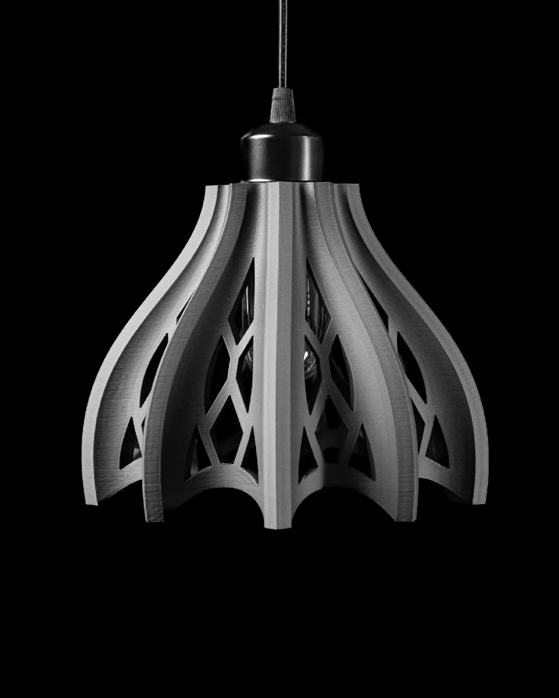 🕯️ Gothic Bloom Pendant Lamp – 3D Printed Light Shade