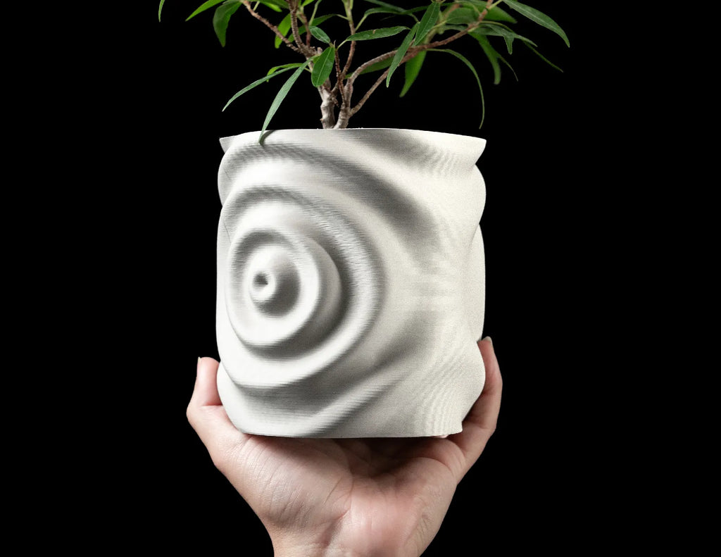 Soundwave Planter – Large 3D Printed Ripple Pot (250h x 220w)