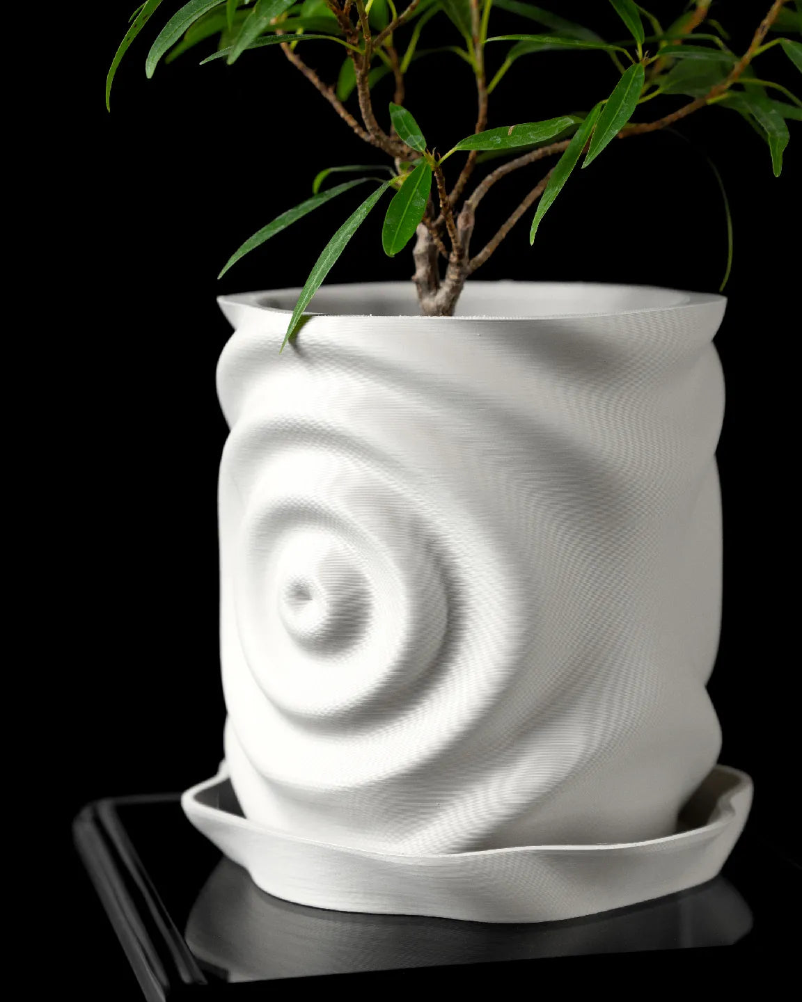 Soundwave Planter – Large 3D Printed Ripple Pot (250h x 220w)