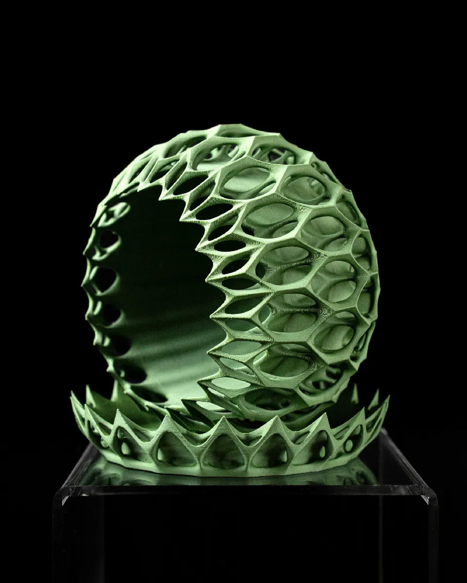 Verdigris Crown Planter – 3D Printed Sculptural Pot