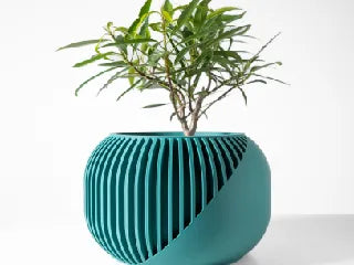 SliceWave 3D-Printed Planter Pot with Drip Tray & Stand