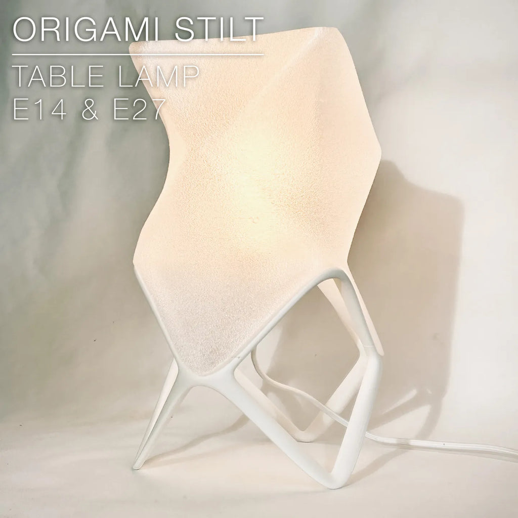 Origami Stilt Table Lamp – 3D-Printed Geometric Accent Light