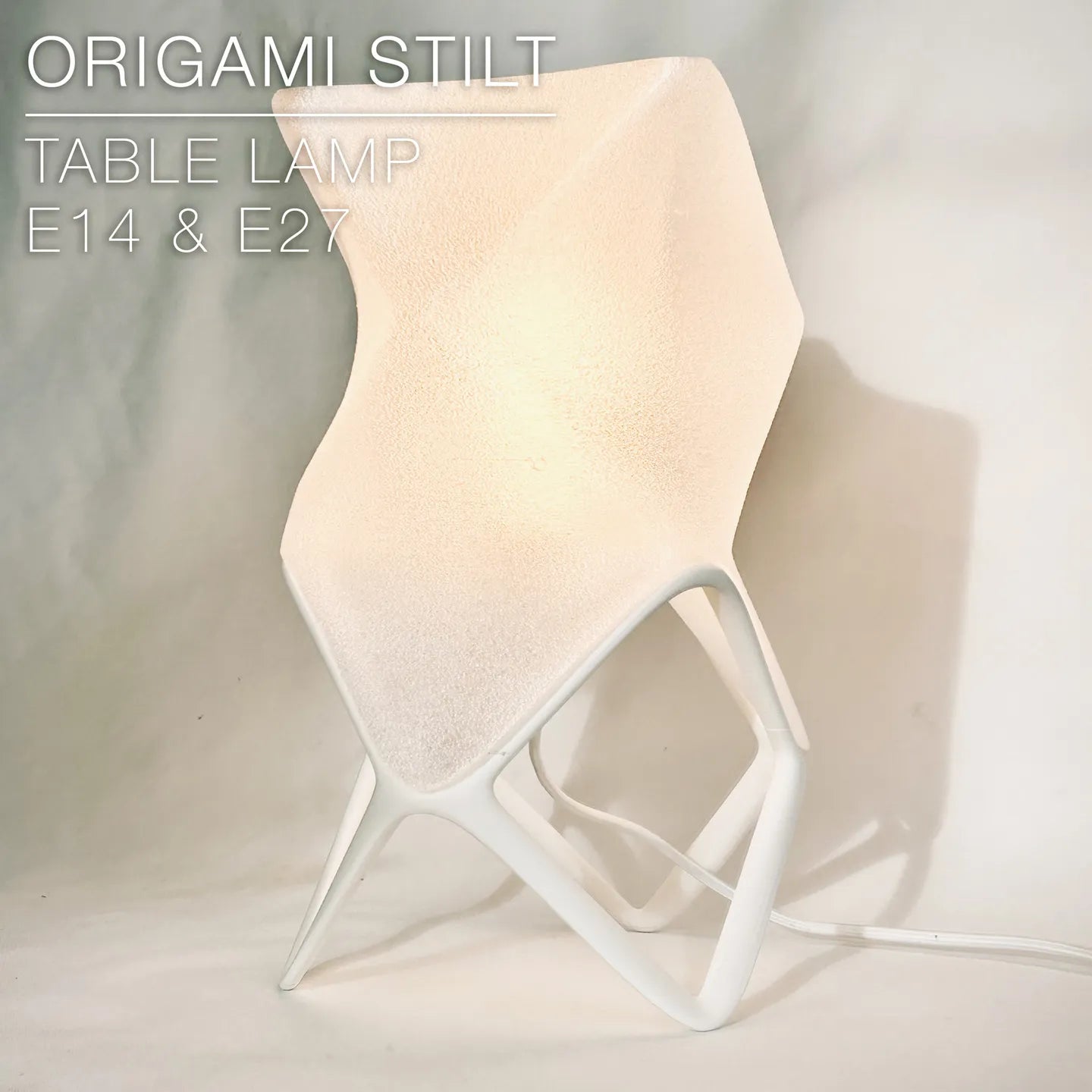 Origami Stilt Table Lamp – 3D-Printed Geometric Accent Light