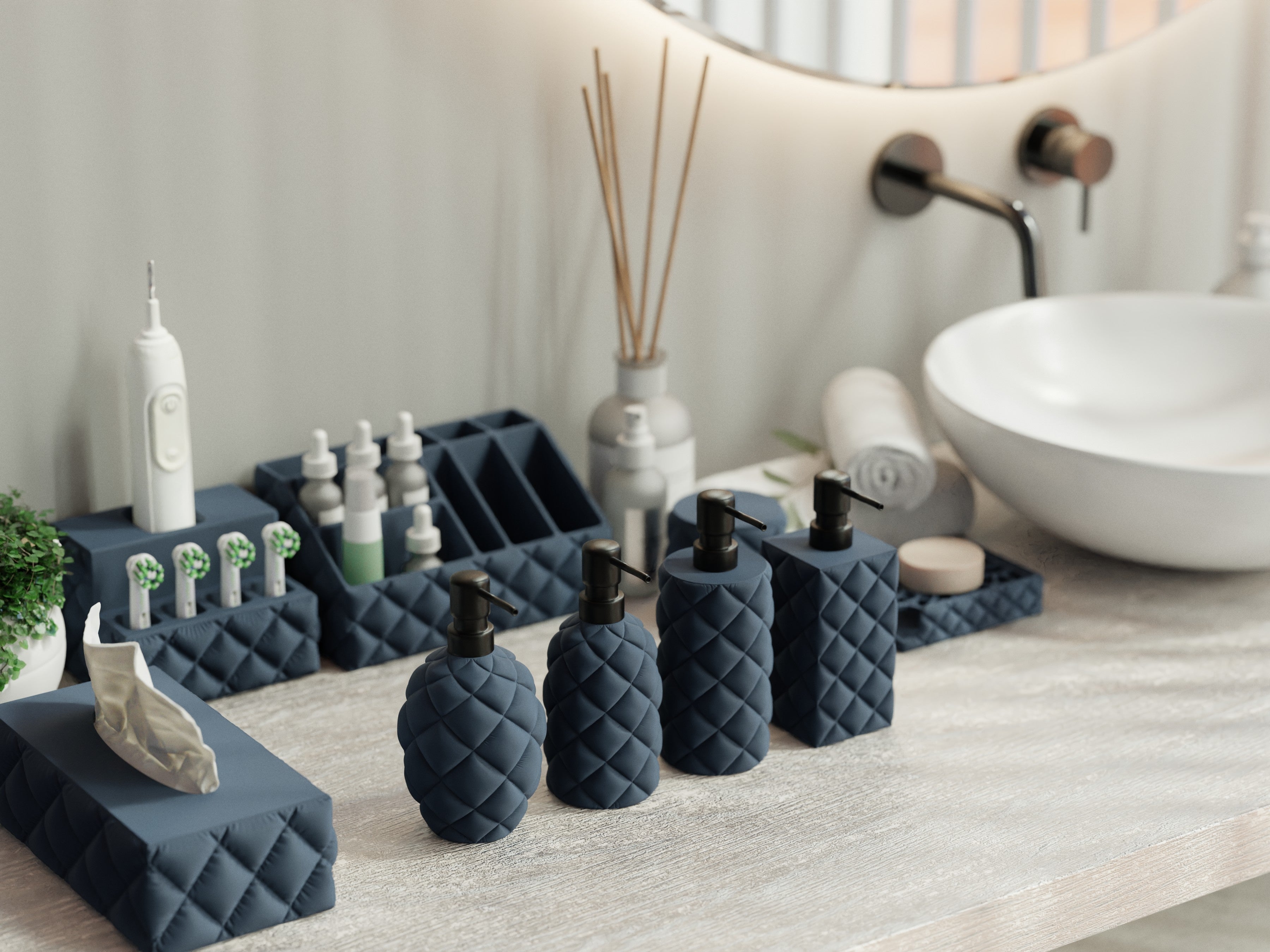 Inflated Cushy Collection – Complete Bathroom Accessories Pack